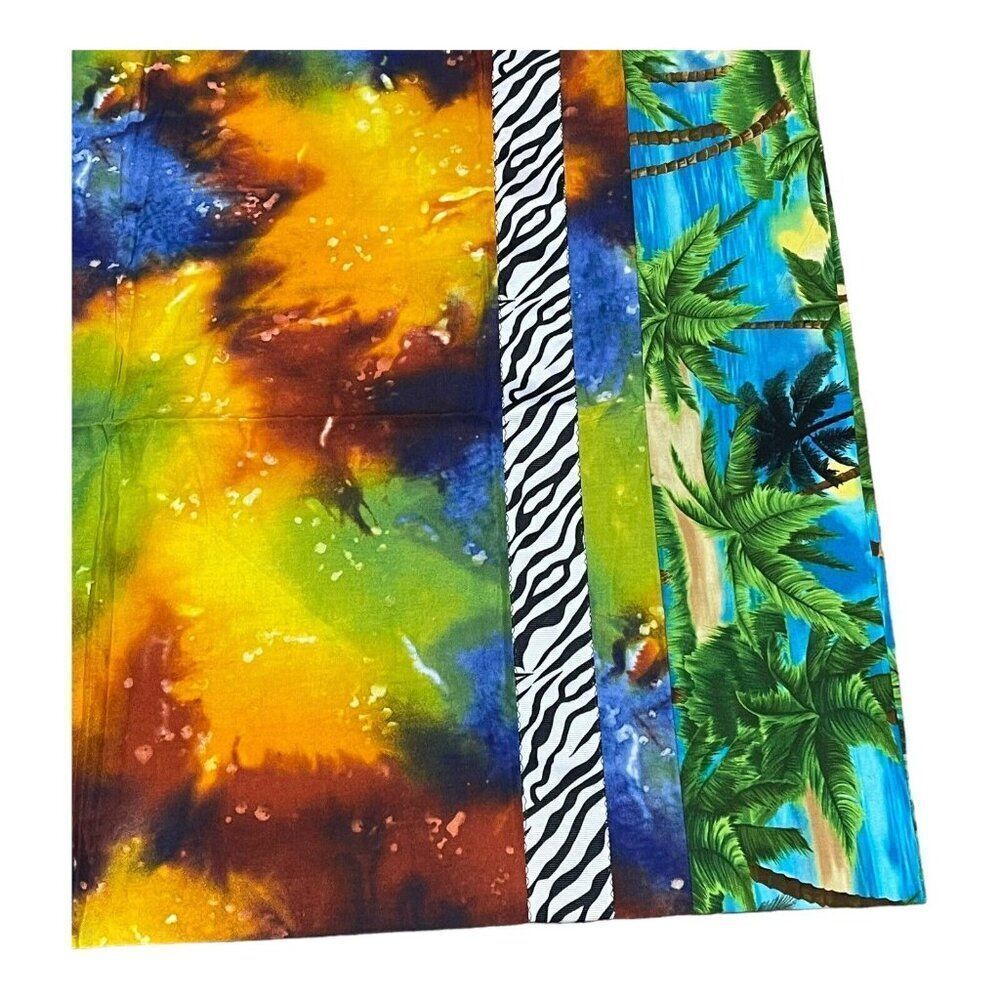 Handmade Tie Dyed Zebra Tropical Print Pillowcase Standard Beach Decor Nautical - Picture 2 of 4